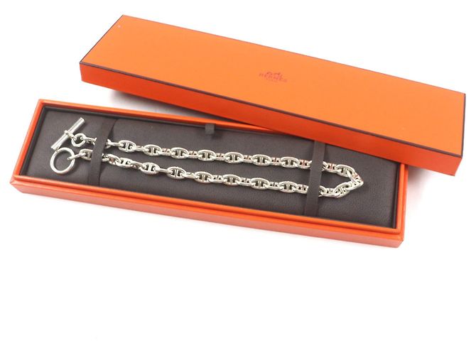 Hermès Collier Hermes Vintage Chaine d'Ancre PM Argenté - vue 2