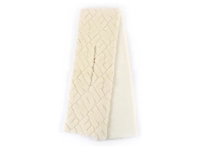 Fendi Stola aus Wolle und Polyester in Elfenbein Roh - Ansicht 2
