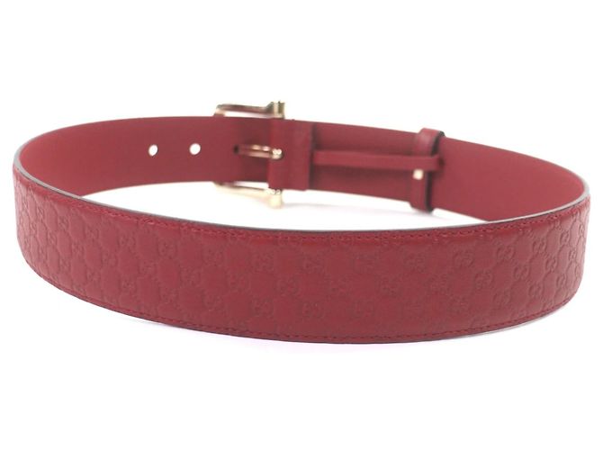 Gucci Microguccissima GG Pattern Red Leather Belt - view 3