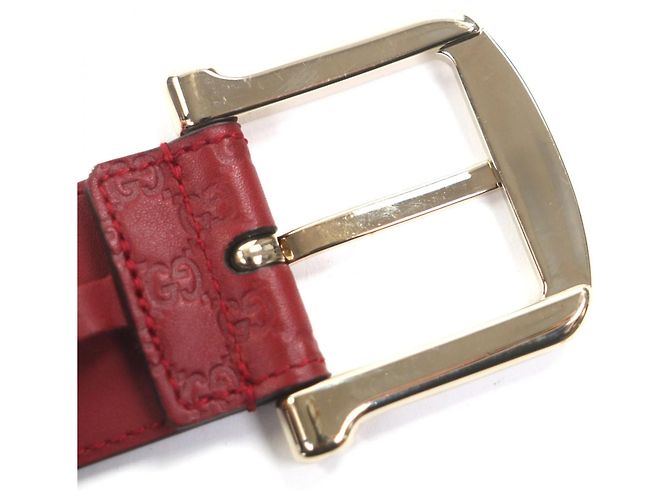 Gucci Microguccissima GG Pattern Red Leather Belt - view 5