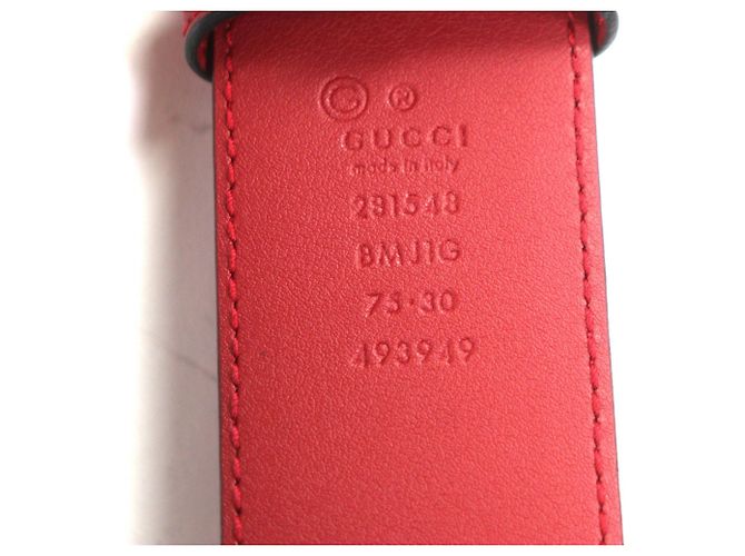 Gucci Microguccissima GG Pattern Red Leather Belt - view 6