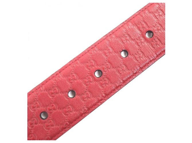 Gucci Microguccissima GG Pattern Red Leather Belt - view 7