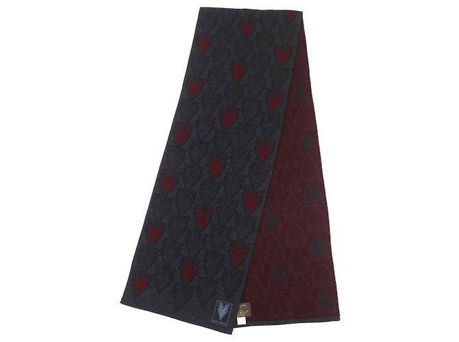 Stola in lana Louis Vuitton in bordeaux e grigio scuro Bordò Grigio antracite - vista 3