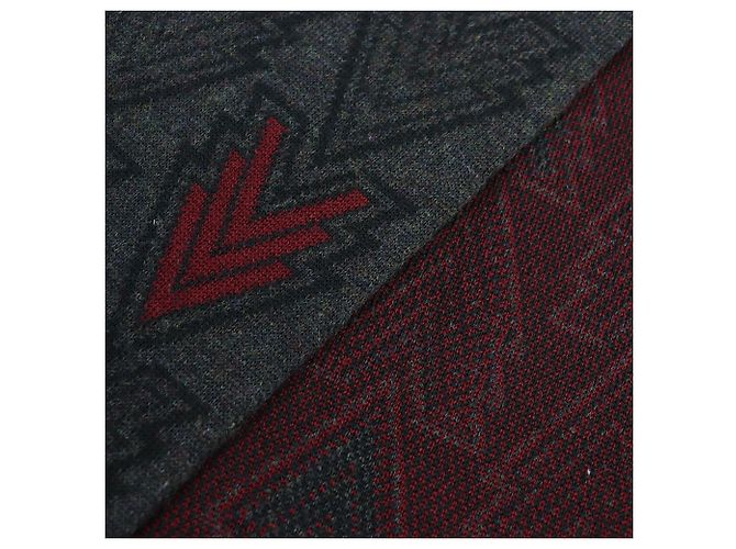 Stola in lana Louis Vuitton in bordeaux e grigio scuro Bordò Grigio antracite - vista 5