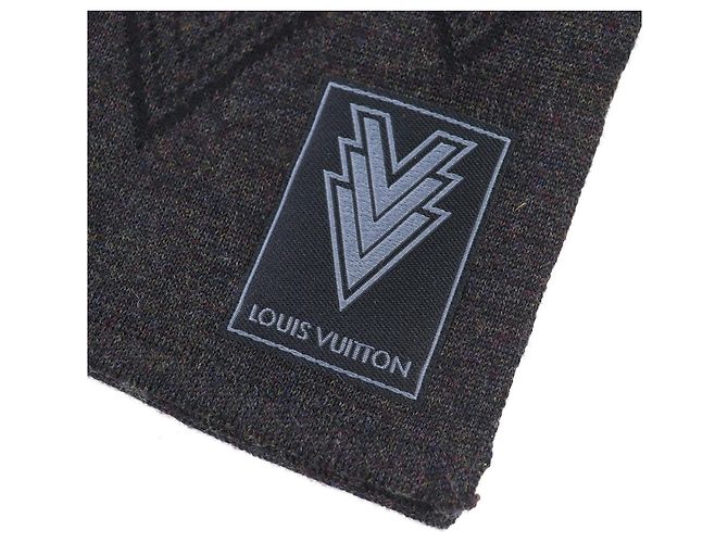 Stola in lana Louis Vuitton in bordeaux e grigio scuro Bordò Grigio antracite - vista 7