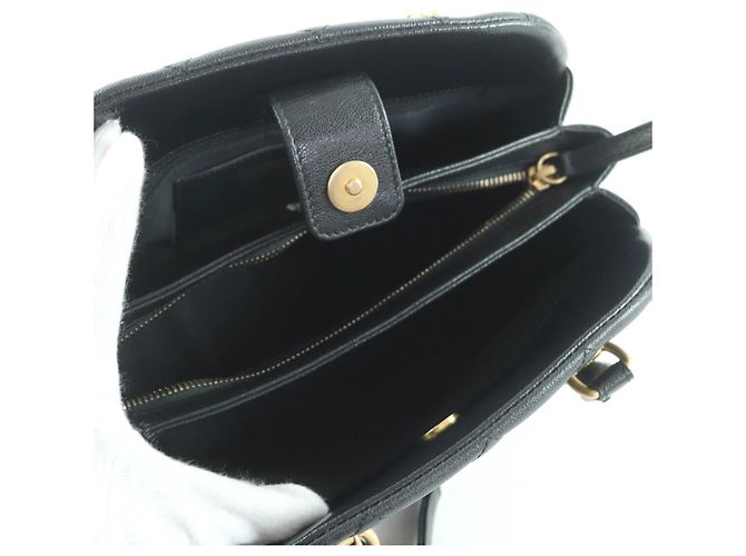 Bowling Borsa a mano in pelle caviar trapuntata Chanel Nero - vista 10