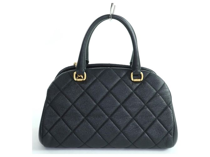Bowling Borsa a mano in pelle caviar trapuntata Chanel Nero - vista 3