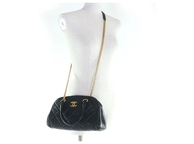 Bowling Borsa a mano in pelle caviar trapuntata Chanel Nero - vista 5