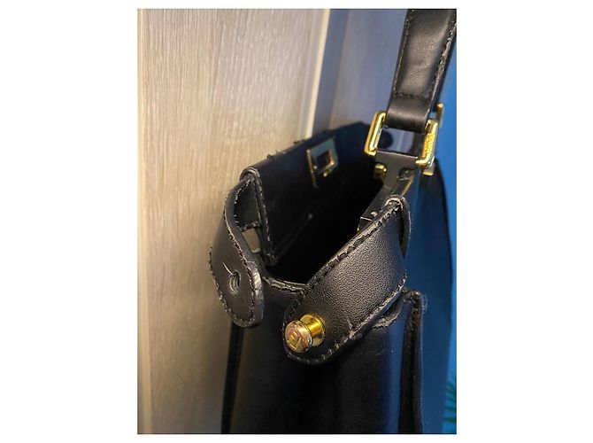 Fendi Peekaboo Monster Eyes - Schwarzes Leder - Größe Mittel/Regulär - Ansicht 10
