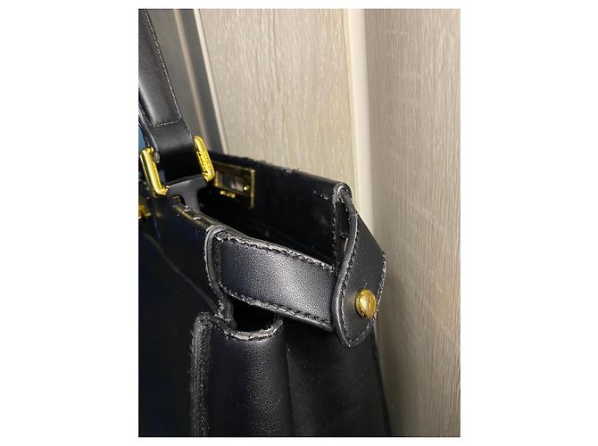 Fendi Peekaboo Monster Eyes - Schwarzes Leder - Größe Mittel/Regulär - Ansicht 11
