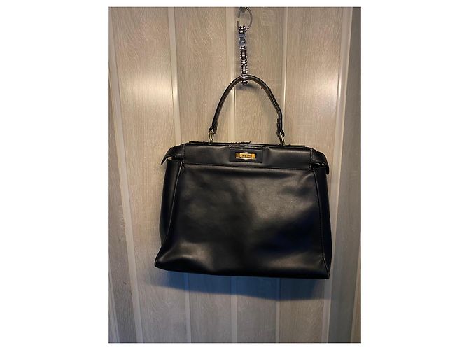 Fendi Peekaboo Monster Eyes - Schwarzes Leder - Größe Mittel/Regulär - Ansicht 3