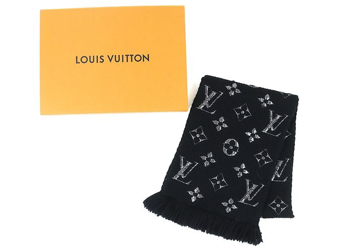 Bufanda de Flecos Monogram Louis Vuitton Negro Plata - vista 2