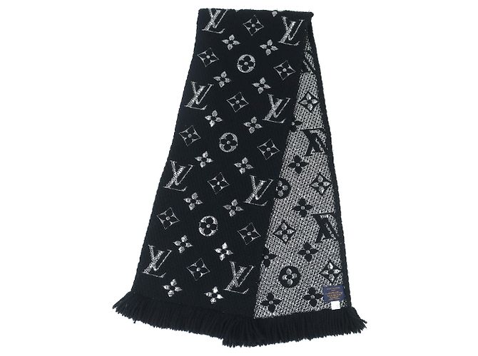 Bufanda de Flecos Monogram Louis Vuitton Negro Plata - vista 3