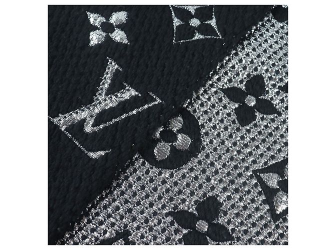 Bufanda de Flecos Monogram Louis Vuitton Negro Plata - vista 5