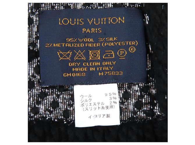Bufanda de Flecos Monogram Louis Vuitton Negro Plata - vista 7