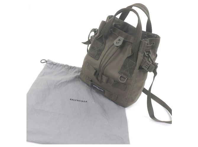 Sac à main en polyamide recyclé khaki Balenciaga Kaki - vue 2