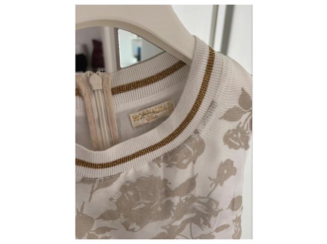 Monnalisa Kleid mit floralem Druck Weiß Beige - Ansicht 2