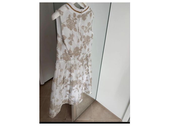Monnalisa Kleid mit floralem Druck Weiß Beige - Ansicht 3