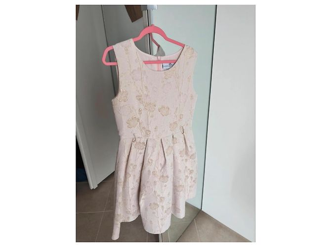 Autre Marque Staubrosa Kleid mit goldenen Blumenstickereien - Ansicht 3