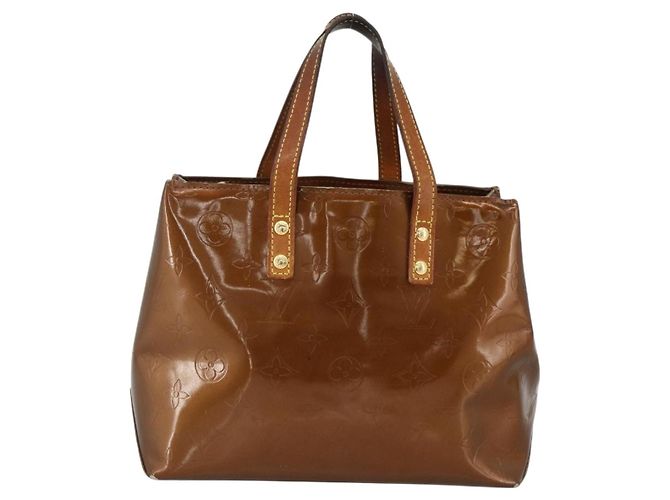 LOUIS VUITTON Borsa a Mano Monogram Vernis Reade PM Bronzo M91146 LV Auth BSZ490 - vista 2