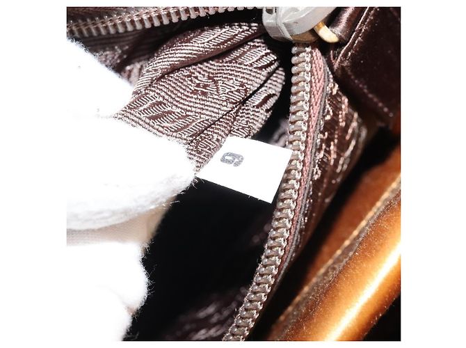 PRADA Borsa a Catena Satin Oro Auth gh1982 D'oro - vista 11