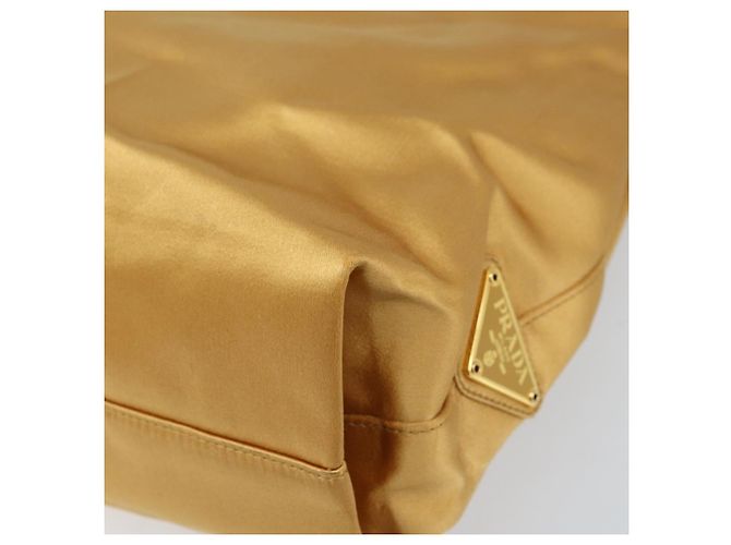 PRADA Borsa a Catena Satin Oro Auth gh1982 D'oro - vista 16
