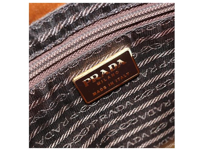 PRADA Borsa a Catena Satin Oro Auth gh1982 D'oro - vista 17