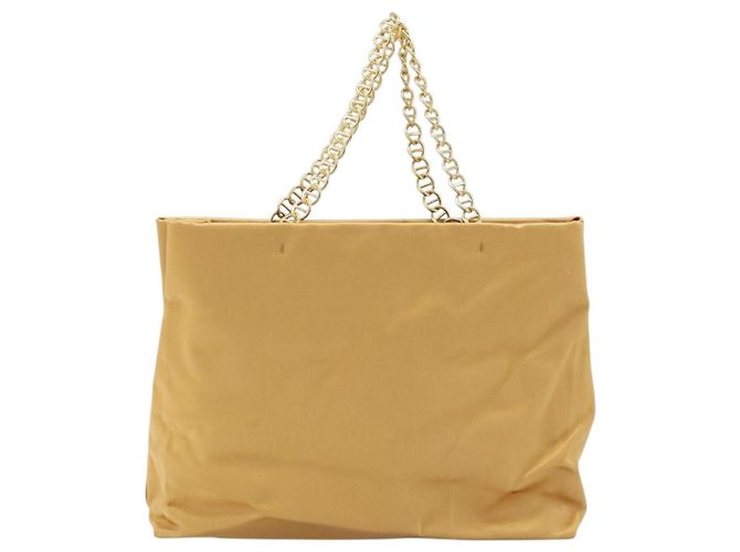 PRADA Borsa a Catena Satin Oro Auth gh1982 D'oro - vista 2
