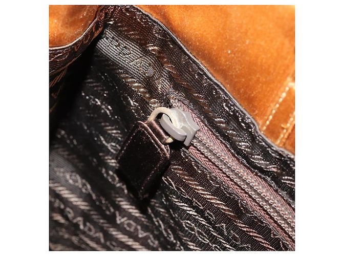 PRADA Borsa a Catena Satin Oro Auth gh1982 D'oro - vista 20