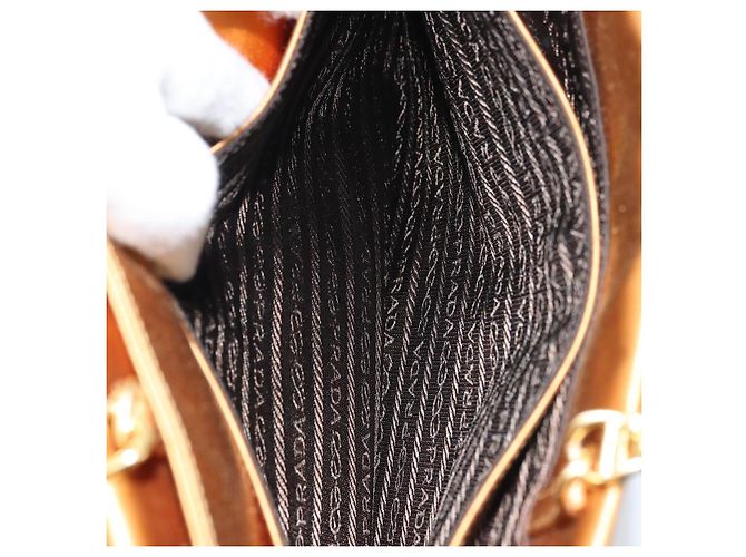 PRADA Borsa a Catena Satin Oro Auth gh1982 D'oro - vista 22