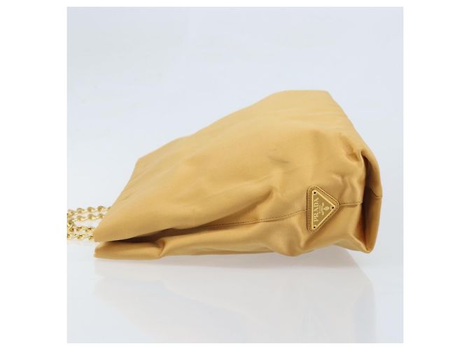 PRADA Borsa a Catena Satin Oro Auth gh1982 D'oro - vista 4