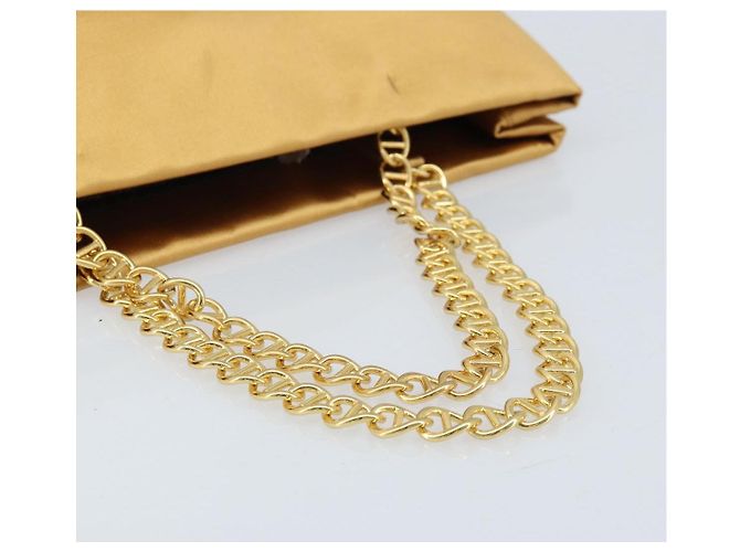 PRADA Borsa a Catena Satin Oro Auth gh1982 D'oro - vista 7