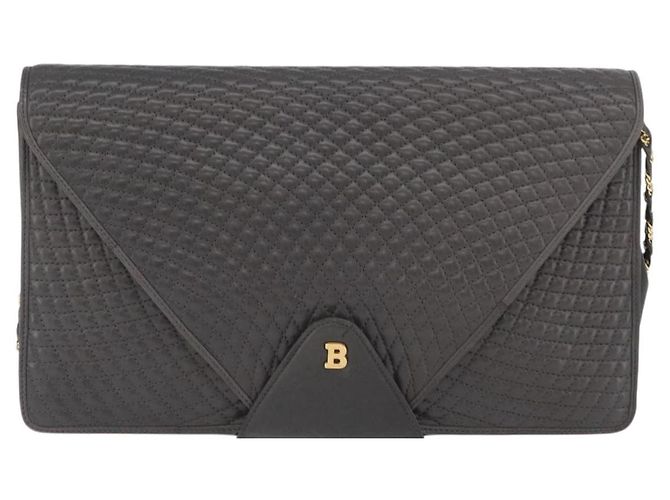BALLY Borsa a Spalla a Catena in Pelle Grigia Oro Auth ti3817 Marrone D'oro - vista 13