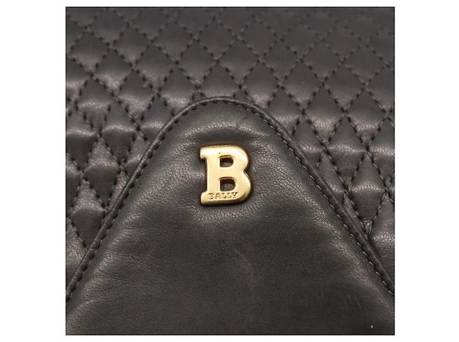 BALLY Borsa a Spalla a Catena in Pelle Grigia Oro Auth ti3817 Marrone D'oro - vista 17