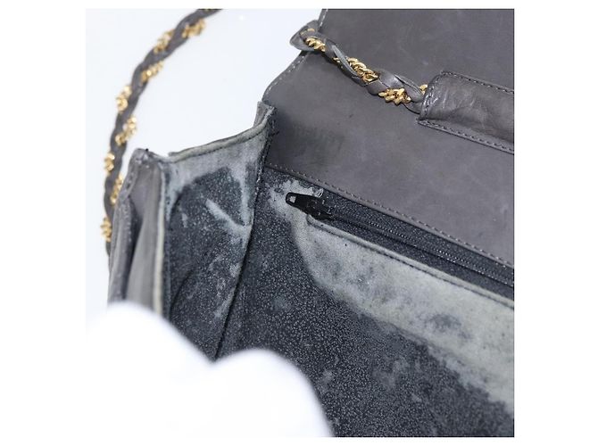 BALLY Borsa a Spalla a Catena in Pelle Grigia Oro Auth ti3817 Marrone D'oro - vista 21