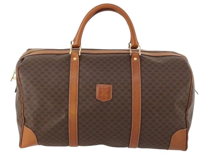 Céline Borsa Boston in tela Macadam CELINE in pelle PVC marrone e oro Auth ki6517 D'oro - vista 13