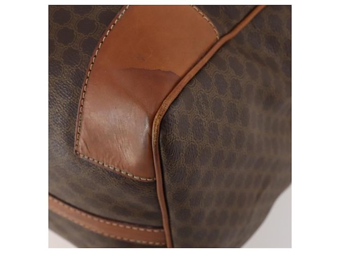 Céline Borsa Boston in tela Macadam CELINE in pelle PVC marrone e oro Auth ki6517 D'oro - vista 16