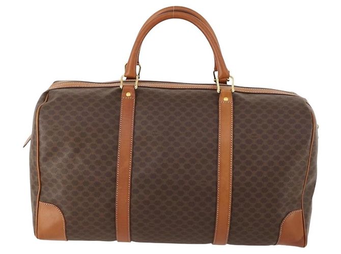 Céline Borsa Boston in tela Macadam CELINE in pelle PVC marrone e oro Auth ki6517 D'oro - vista 2