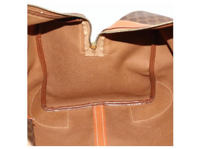 Céline Borsa Boston in tela Macadam CELINE in pelle PVC marrone e oro Auth ki6517 D'oro - vista 20