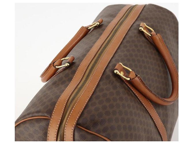 Céline Borsa Boston in tela Macadam CELINE in pelle PVC marrone e oro Auth ki6517 D'oro - vista 6