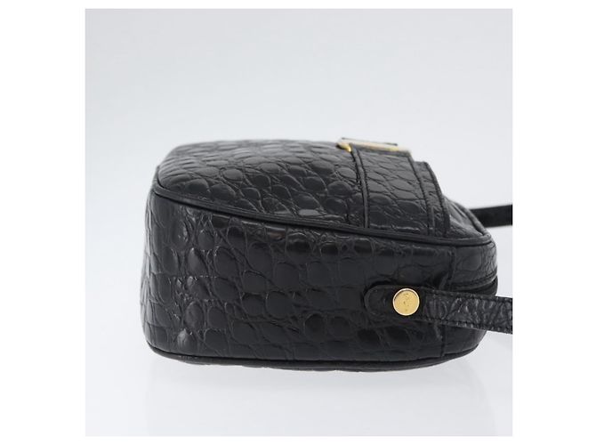 Vala Schultertasche aus Leder Schwarz Gold Salvatore Ferragamo Auth ka3259 Golden - Ansicht 3