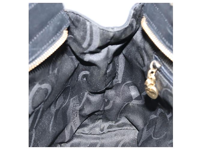 Sac à main Vala en chaîne Salvatore Ferragamo en nylon noir et or Auth gh1878 Doré - vue 18