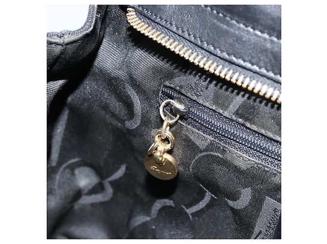 Sac à main Vala en chaîne Salvatore Ferragamo en nylon noir et or Auth gh1878 Doré - vue 19
