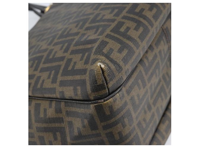 FENDI Zucca Canvas Tote Bag PVC Schwarz Braun Auth LNZ764 - Ansicht 15