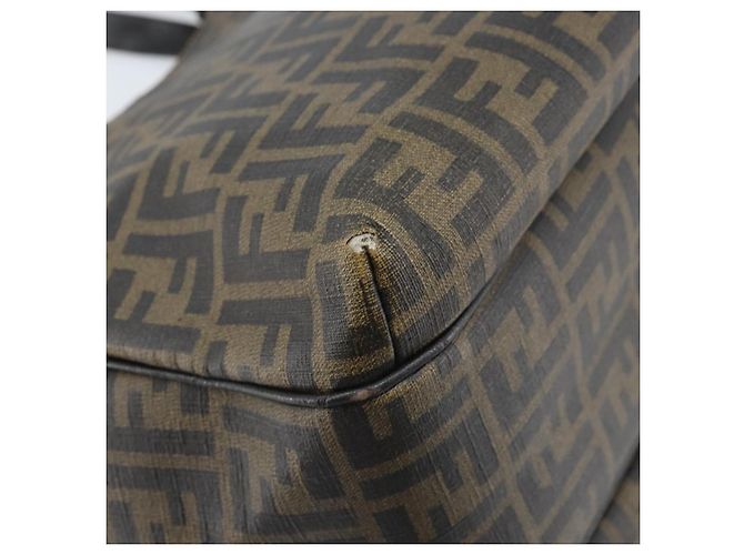 FENDI Zucca Canvas Tote Bag PVC Schwarz Braun Auth LNZ764 - Ansicht 17