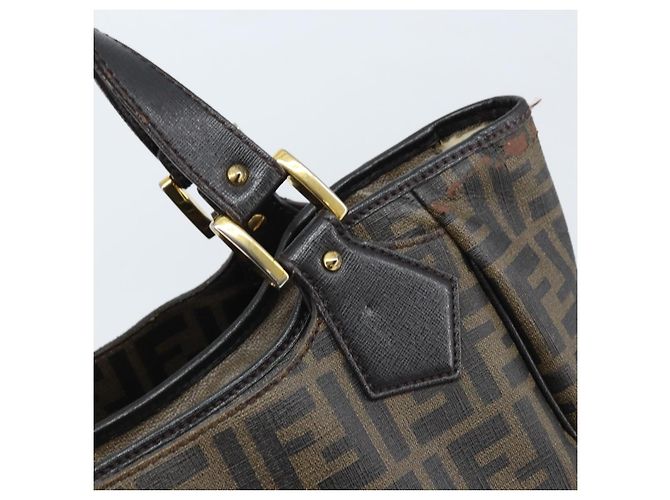 FENDI Zucca Canvas Tote Bag PVC Schwarz Braun Auth LNZ764 - Ansicht 18