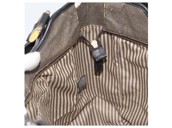 FENDI Zucca Canvas Tote Bag PVC Schwarz Braun Auth LNZ764 - Ansicht 20