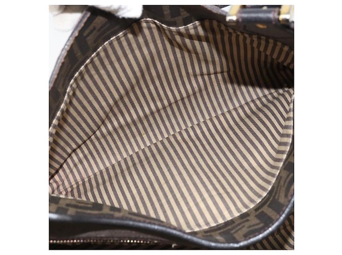 FENDI Zucca Canvas Tote Bag PVC Schwarz Braun Auth LNZ764 - Ansicht 23