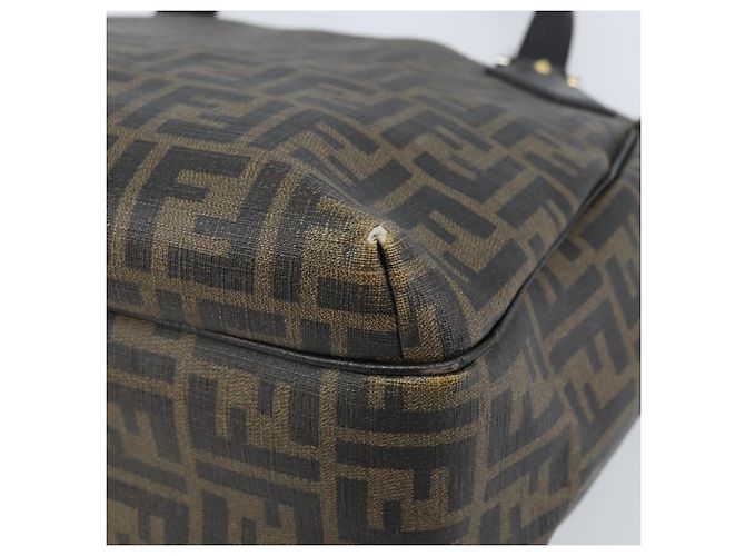 FENDI Zucca Canvas Tote Bag PVC Schwarz Braun Auth LNZ764 - Ansicht 8