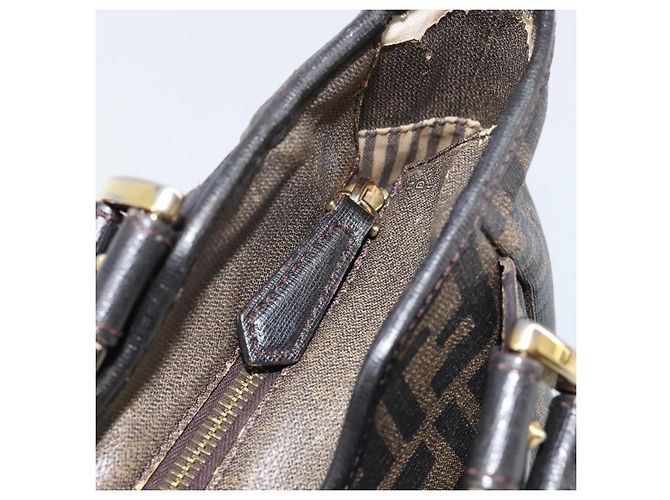 FENDI Zucca Canvas Tote Bag PVC Schwarz Braun Auth LNZ764 - Ansicht 9